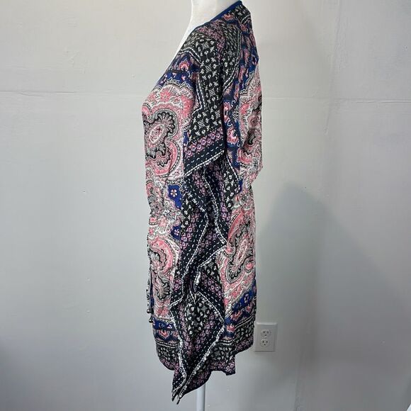 Oasis Duster Kaftan Paisley printBoho Beach Cover Top size Small - Picture 6 of 9